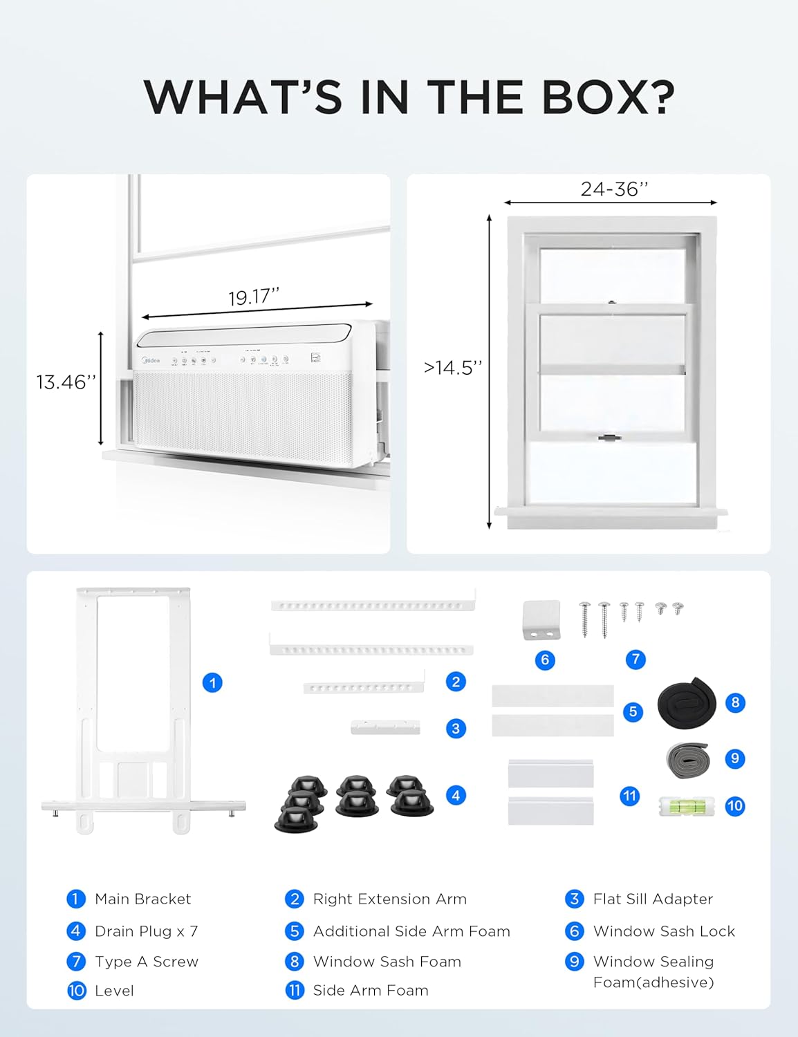 Midea 12,000 BTU U Shaped Smart Inverter Window Air Conditioner - Cools 550 Sq Ft, Ultra Quiet with Open Window Flexibility - Alexa/Google Assistant Compatible - 35% Energy Savings, Remote (Updated)