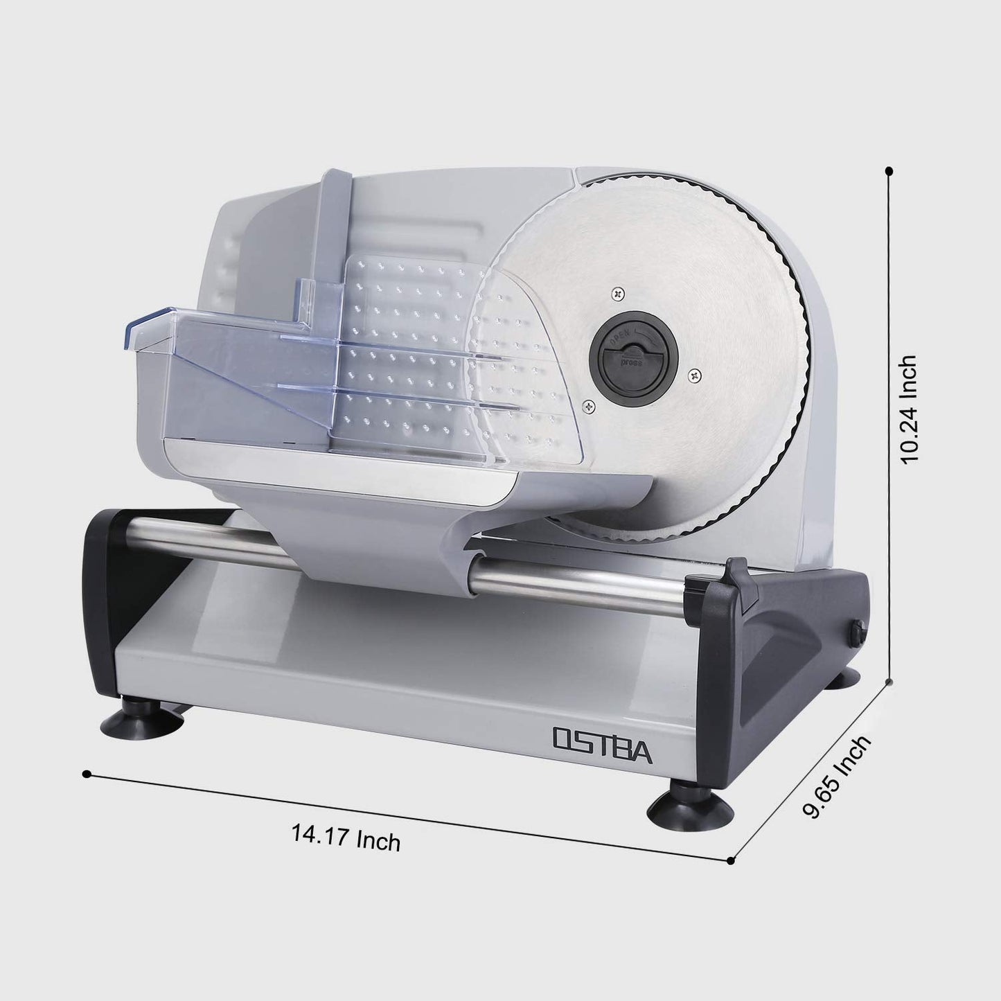 OSTBA Electric Meat Slicer with Stainless Steel Blade and Safety Lock