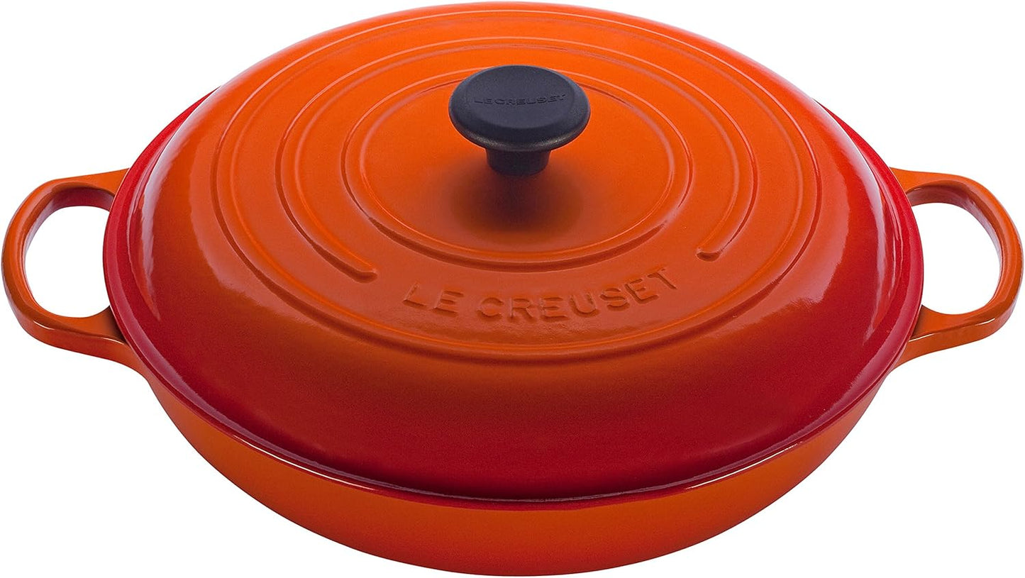 Le Creuset Enameled Cast Iron Signature Braiser, 5 qt, Flame