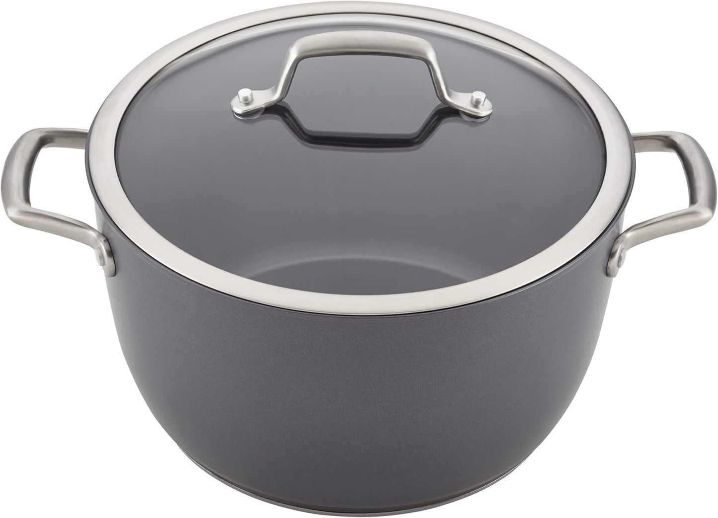 Anolon Accolade Forged Hard Anodized Nonstick Pots & Pans - Induction Cookware Set - 12 Piece - Moonstone Gray