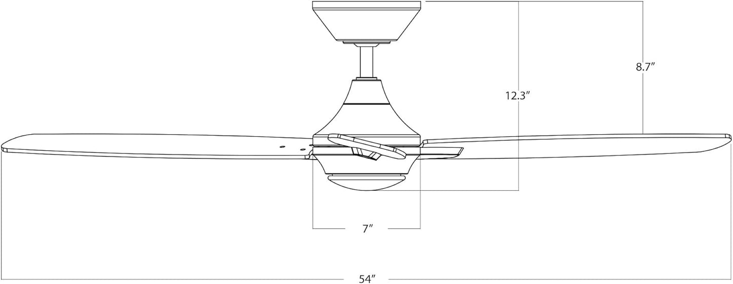 WAC Lighting Mocha XL 8 Blades Aluminum Smart Ceiling Fan in Brushed Nickel