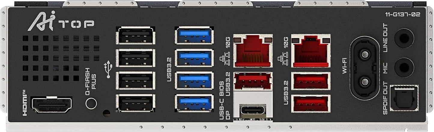 GIGABYTE B850 AI TOP AMD AM5 ATX Motherboard, Support AMD Ryzen 9000/8000/7000 Series, DDR5, 16+2+2 Power Phase, 3X M.2, PCIe 5.0, USB-C, WIFI7, 10GbE, EZ-Latch, 5-Year Warranty