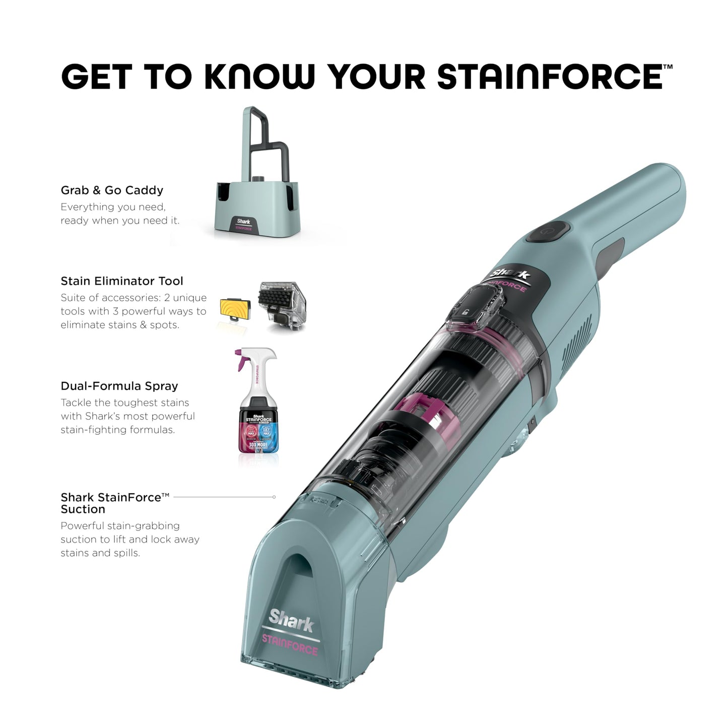 SHARK StainForce Cordless Portable Spot & Odor Remover