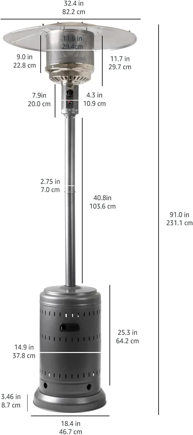 46,000 BTU Outdoor Propane Patio Heater