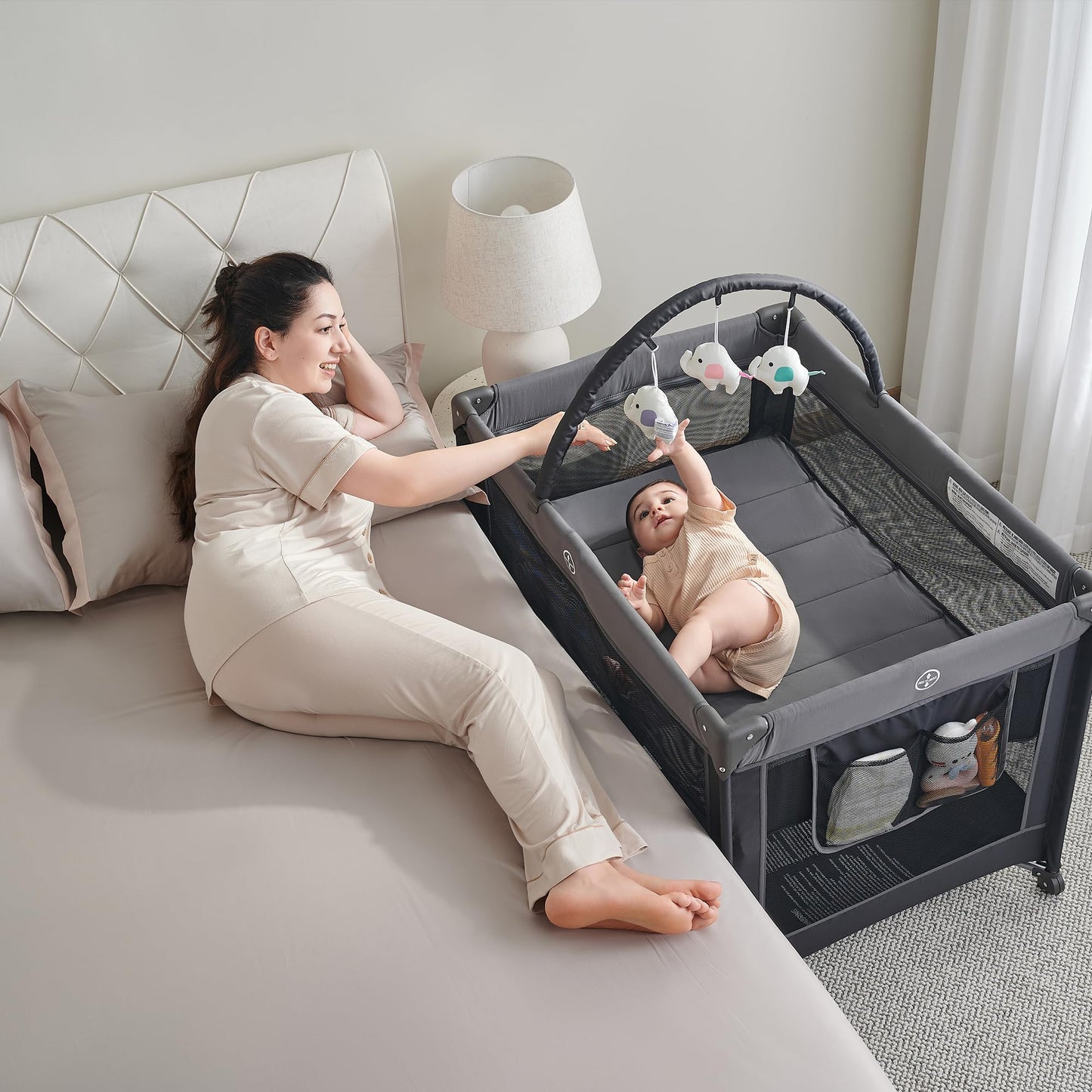 PAMO BABE Portable Playpen Foldable Playard for Babies & Toddlers