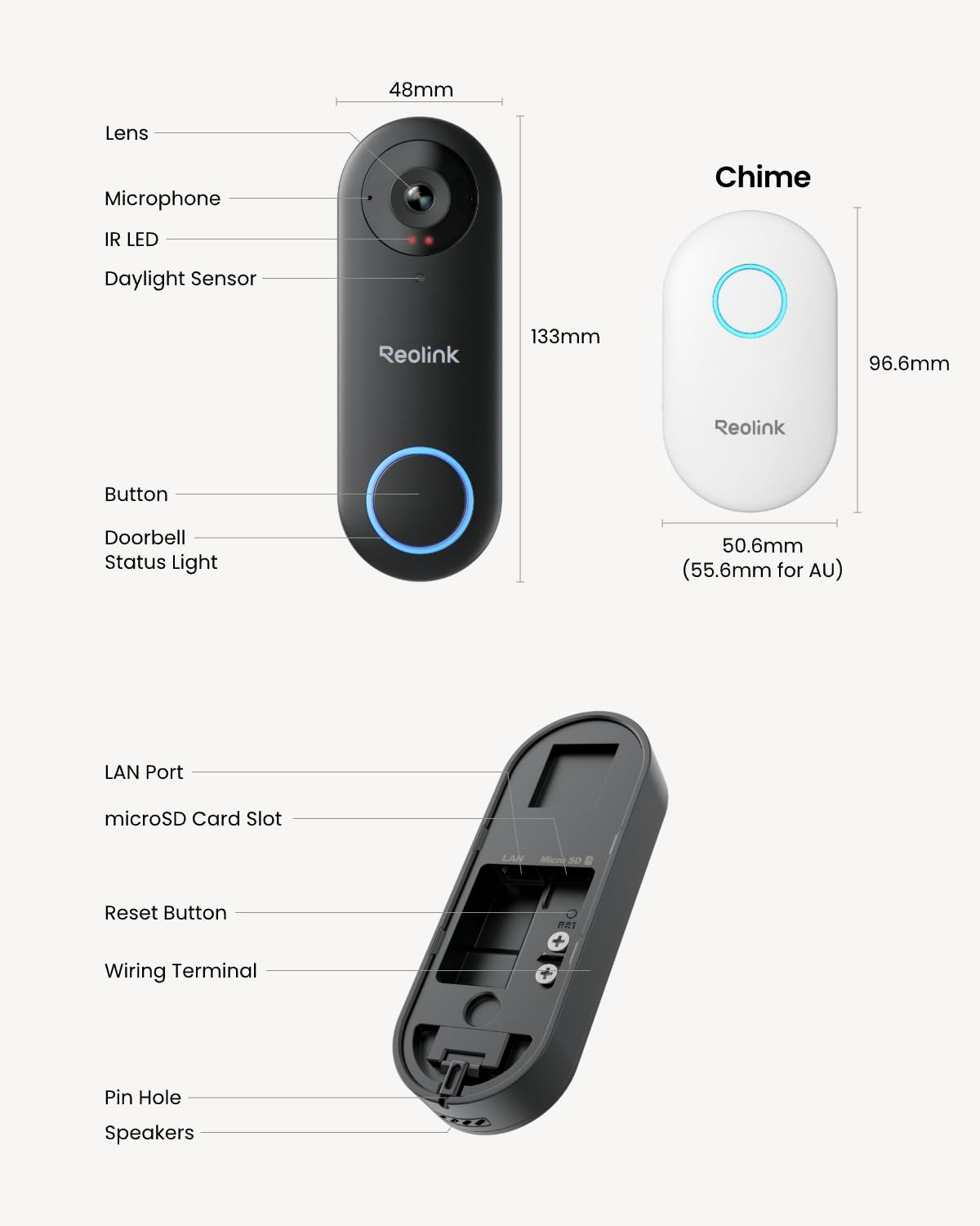 REOLINK Video Doorbell WiFi Camera - 2K Outdoor Security
