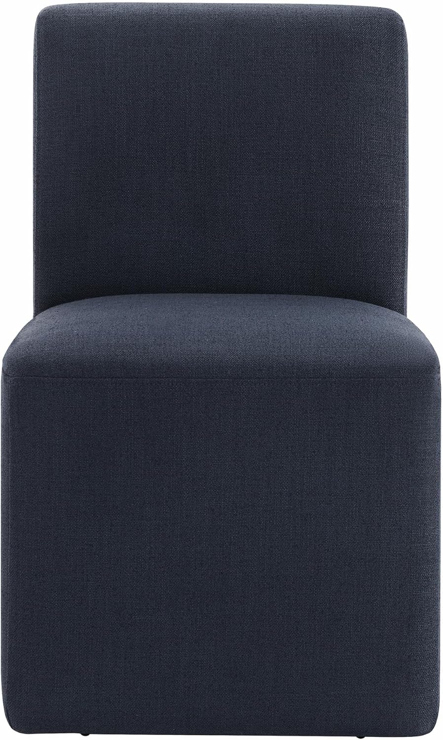 CHITA Dining Chairs with Casters Set of 4, FSC Certified Upholstered Armless Modern Rolling Dining Chairs with Rollers for Bedroom Reading Room Living Room, Insignia Blue