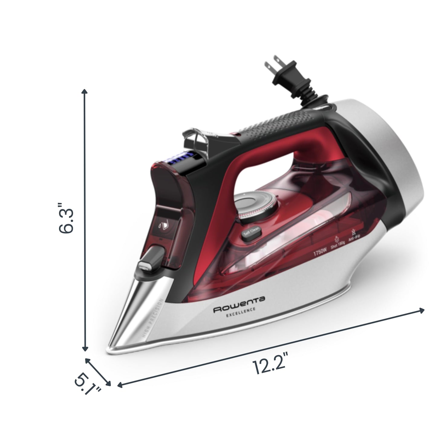 ROWENTA Focus Excellence Stainless Steel Soleplate Steam Iron