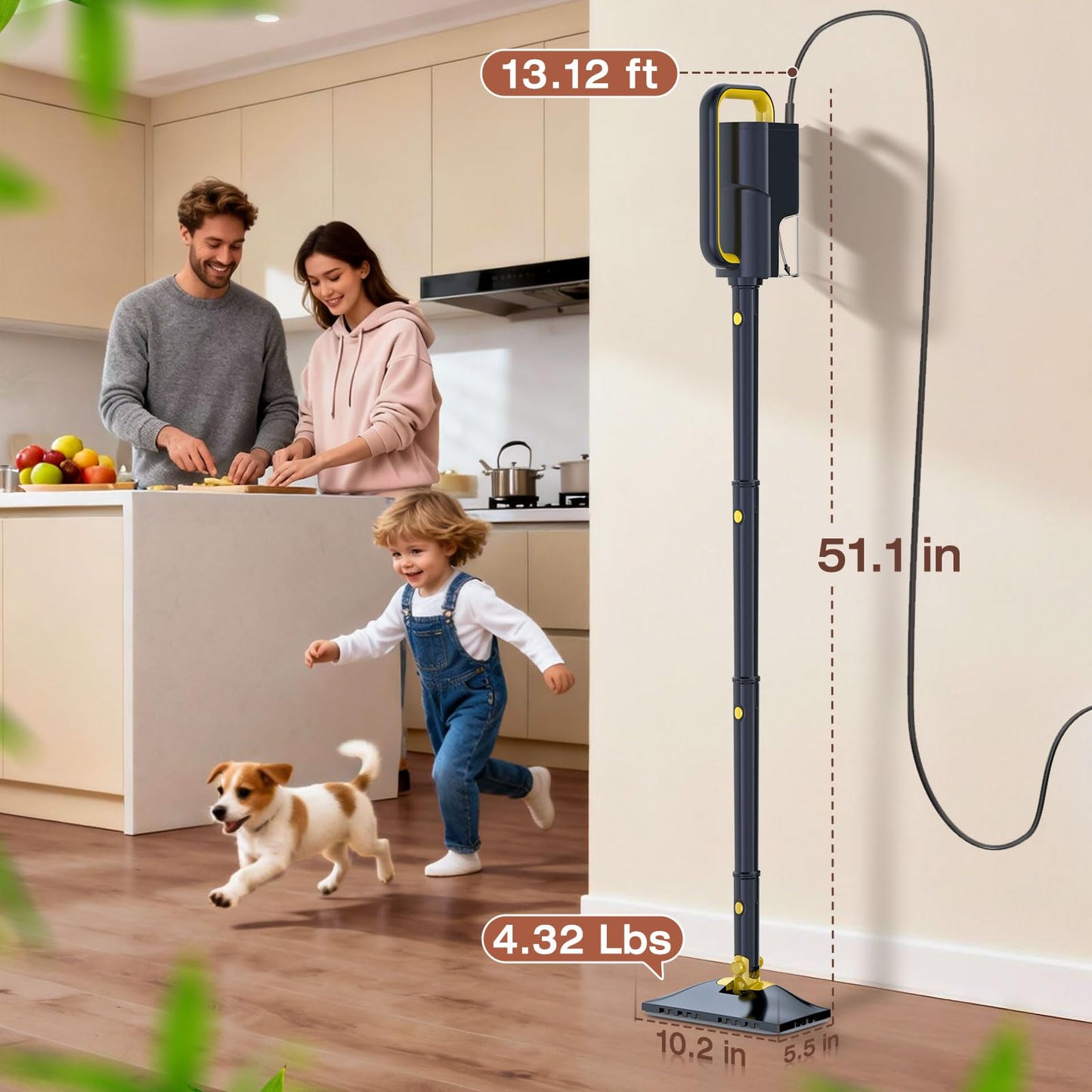 SCRUBWIZ Steam Mop with Handheld Cleaner, 10-in-1 Accessories