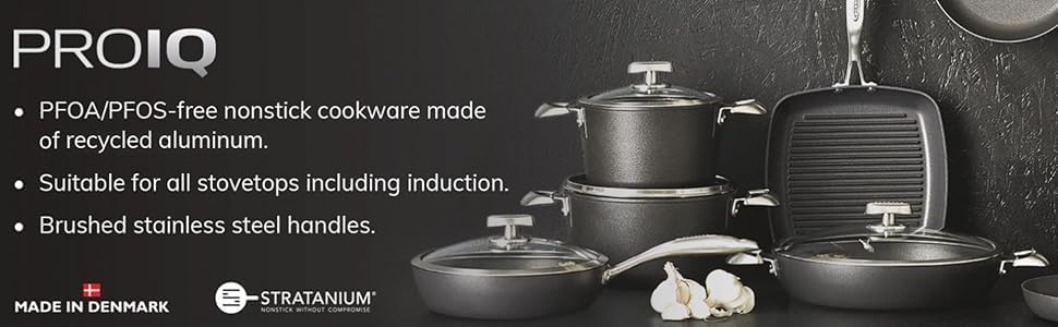 Scanpan Pro IQ 4.25 qt Nonstick Chef Pan with Lid - Compatible with All Cooktops, Induction Ready, Metal Utensil Safe, Oven Safe to 500°F, Dishwasher Safe
