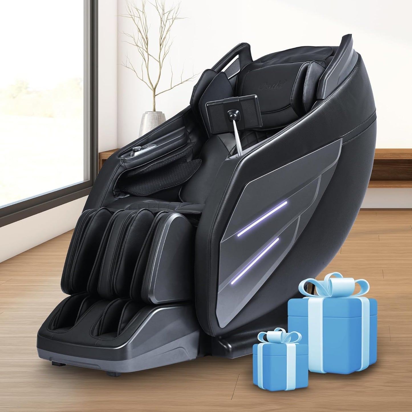 Osaki OS-3D Champ II | Black | Full Body Massage Chair | 3D SL-Track Full Body Massage Chair | Zero Gravity | Lumbar Heating | Touchscreen Controller | Auto Body Scan | Bluetooth Speaker