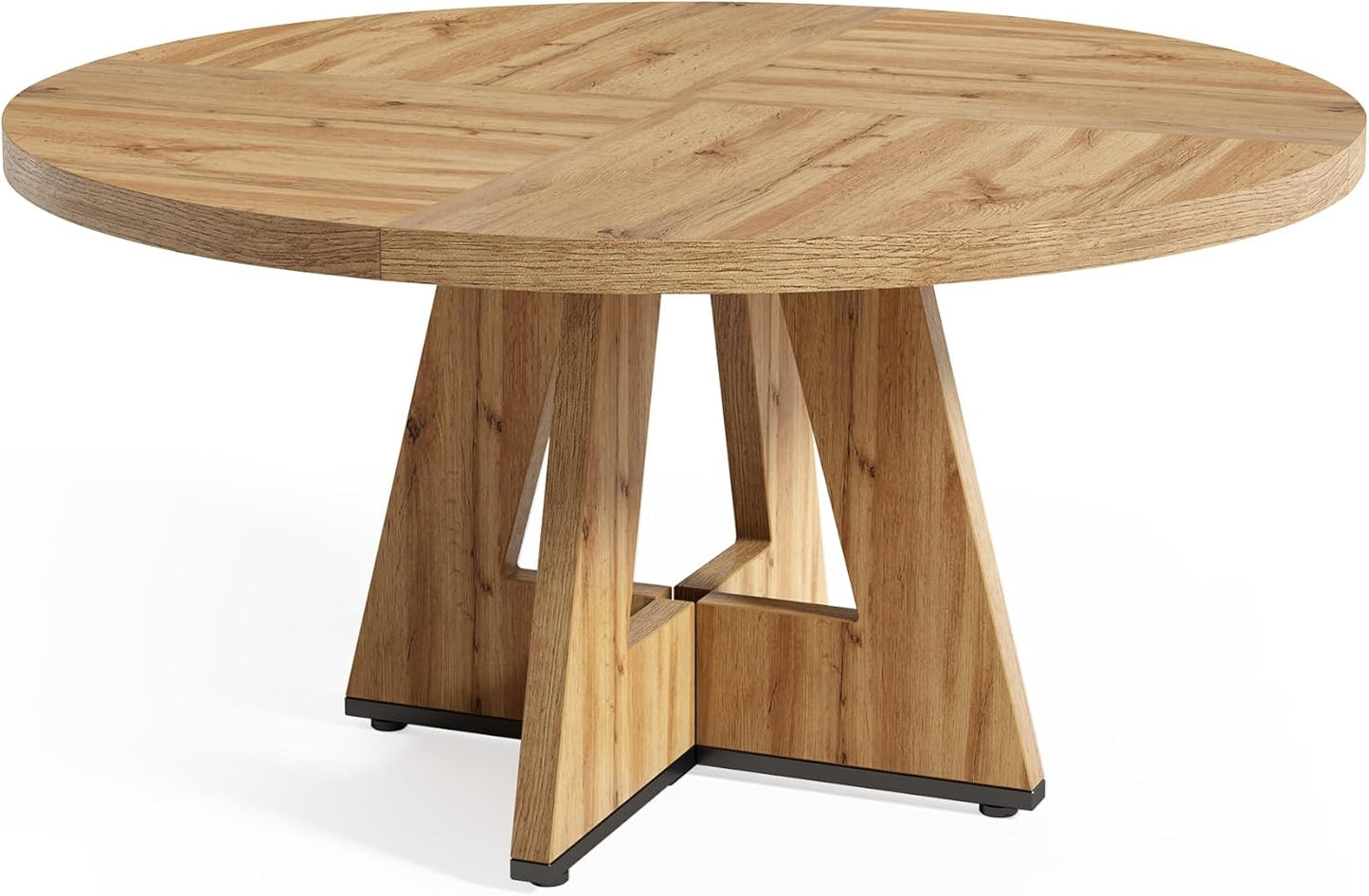 LITTLE TREE Round Dining Table for 4-6 People, 47 Inches Dining Room Table with Wooden Pedestal Base, Modern Dinner Table, Circle Kitchen Tables for Dining Room, Kitchen, Living Room(Table Only)