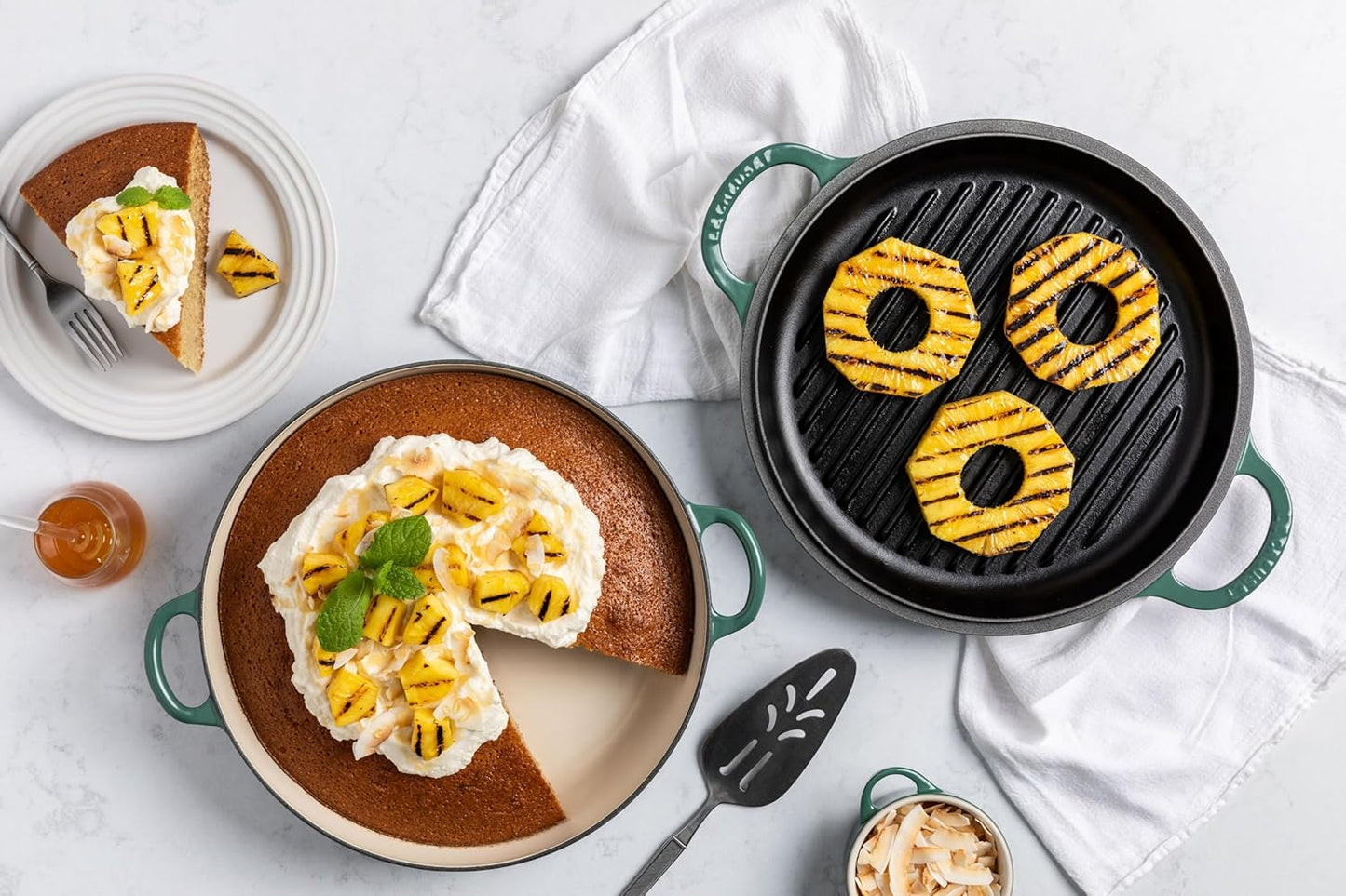 Le Creuset Enameled Cast Iron Multifunction Braiser with Grill Pan Lid, 3.5 qt., Artichaut