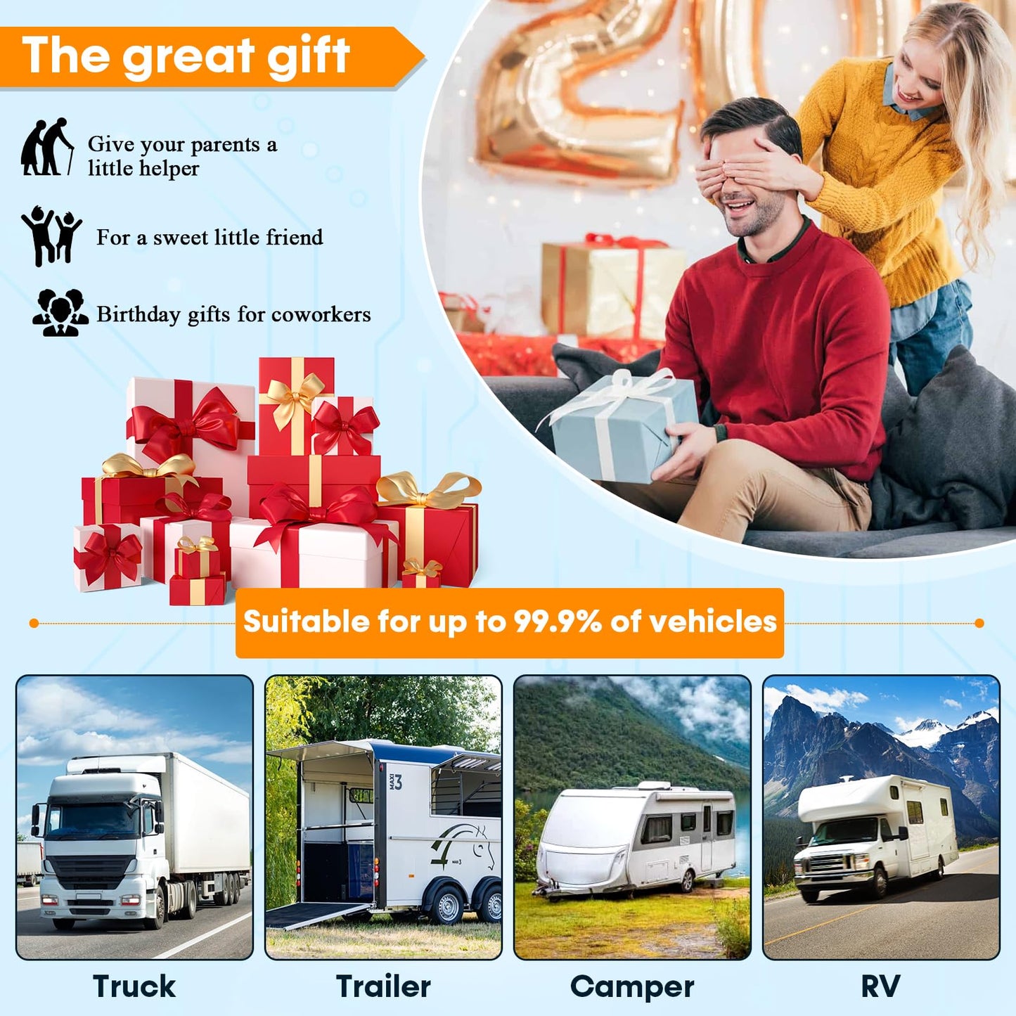 PEMACOM 1080P HD Wireless Backup Camera & 7" Monitor
