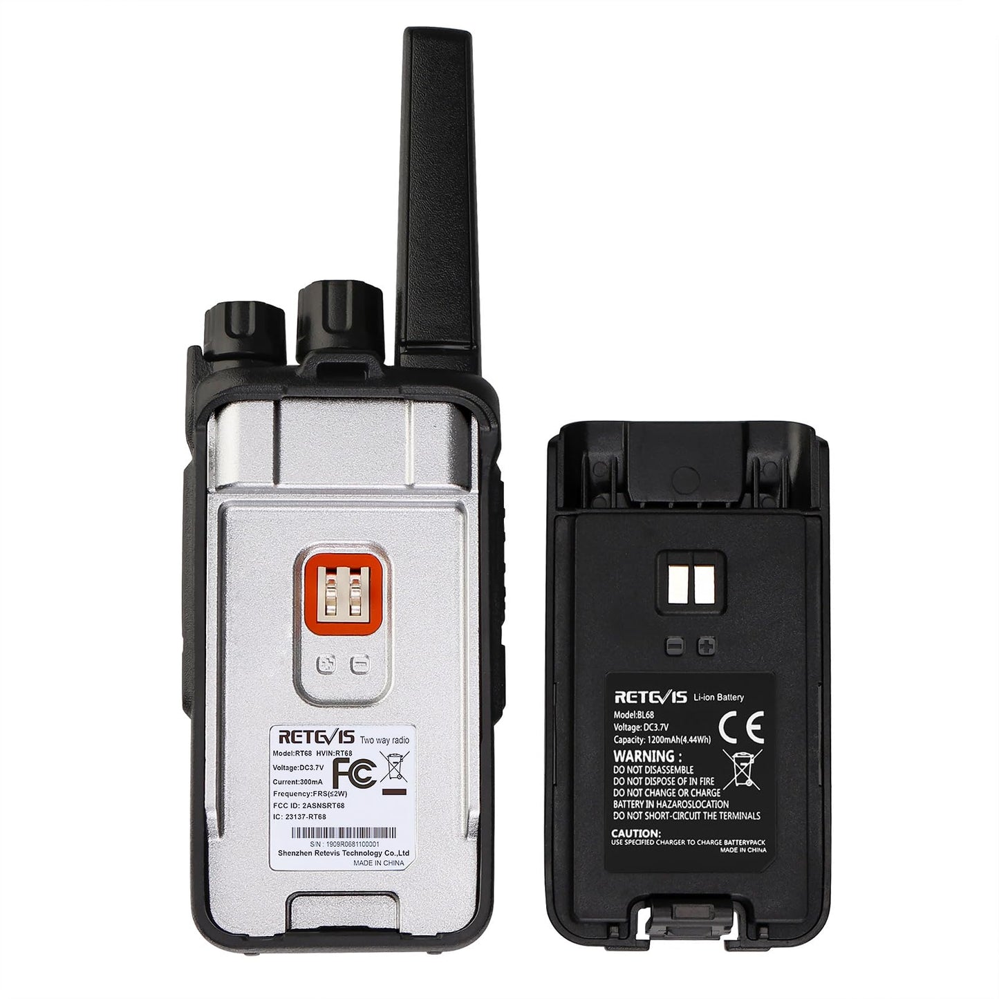 RETEVIS RT68 Walkie Talkies 6 Pack with Earpiece and Charger