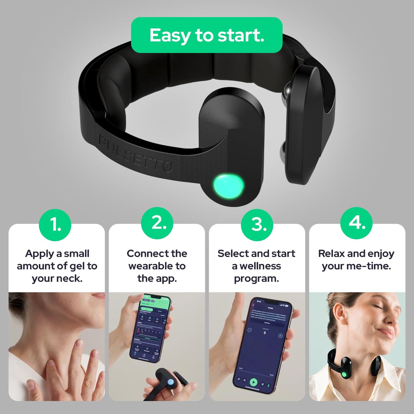 PULSETTO FIT (V2) Wellness Wearable - Relaxation & Sleep Device