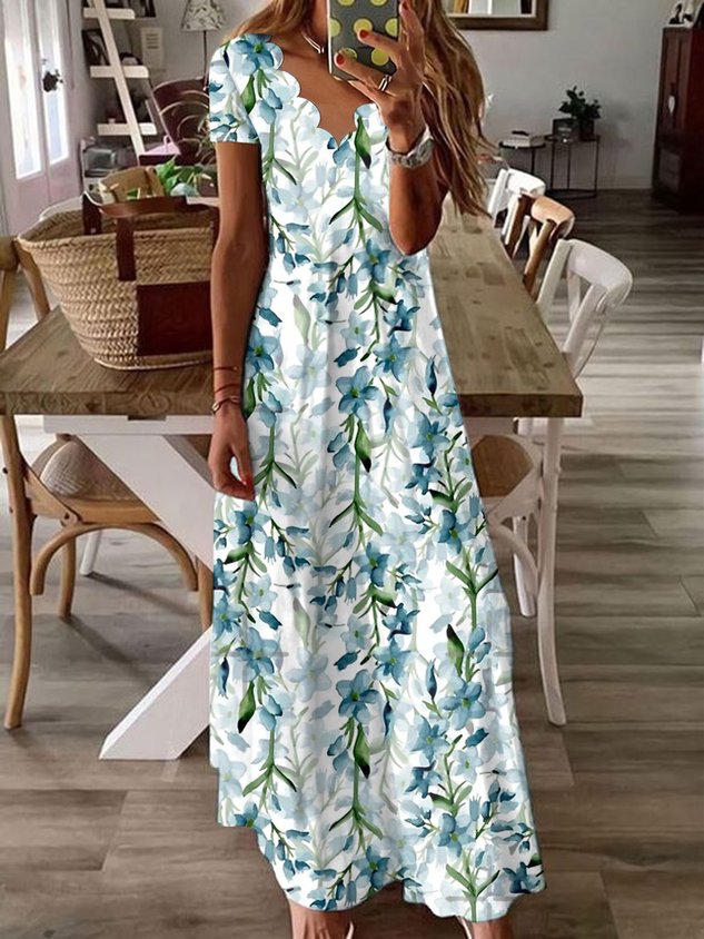 V Neck Vacation Regular Fit Dress