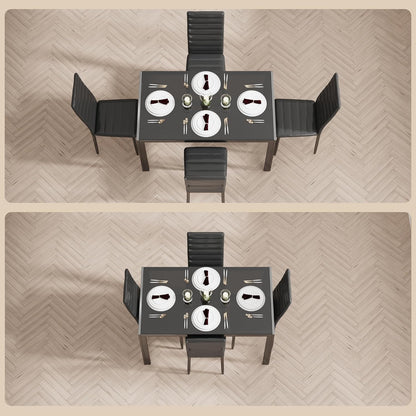 Bealife Kitchen Dining Table Set for 4, Tempered Glass 5 Piece Table and Chairs Set Modern for Home, Kitchen, Living Room, Dining Room (Black)