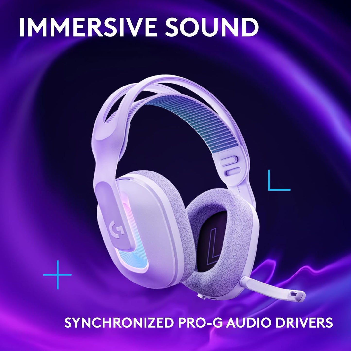 Logitech G522 Lightspeed Wireless Gaming Headset, Full-Band Mic, Advanced Audio, Tri-Connect (Lightspeed, Bluetooth, USB A to C), LIGHTSYNC RGB, for PC & Nintendo Switch/Switch 2 - White
