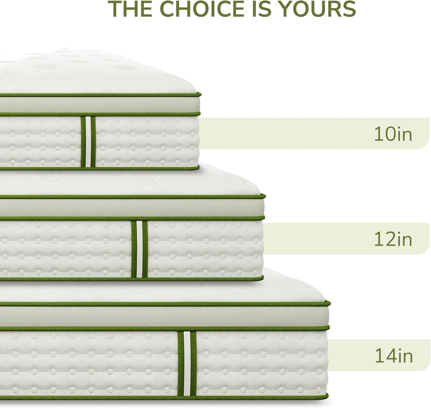 Queen Mattress 10 Inch Hybrid Memory Foam Mattress in a Box with Individual Pocket Innerspring for Motion Isolation & Pressure Relief, Edge Support, Medium Firm