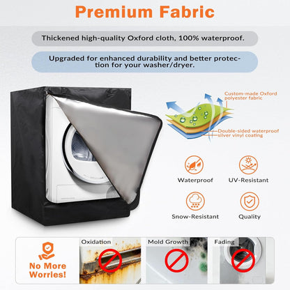Washing Machine Cover - Heavy Duty Thick Oxford Fabric, Outdoor Waterproof/Dustproof/Anti-UV, Fits Most Front-Load Washer/Dryer, 33"D x 29"W x 39"H-2Pcs