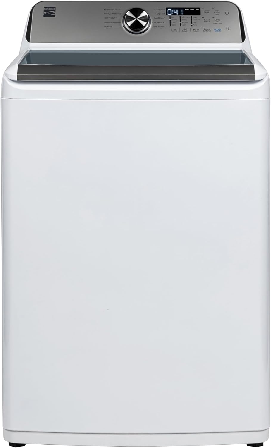 Kenmore 4.4 cu. ft. Top Load Washer with Triple Action Agitator for Tough Dirt & Stains - Reduce Laundry Time with Accela Wash & Express Wash - LED - White