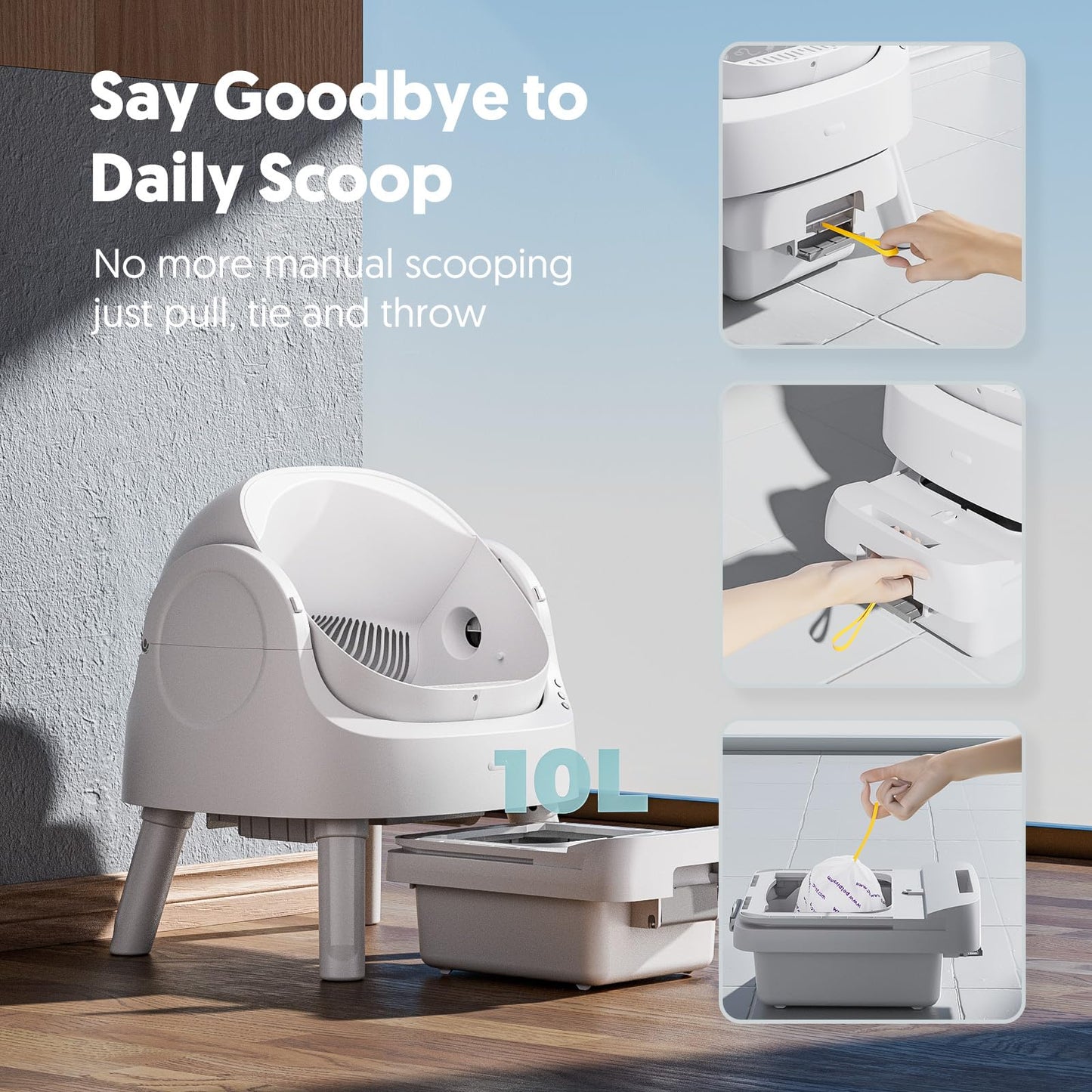 PETPIVOT Self Cleaning Litter Box for Multiple Cats
