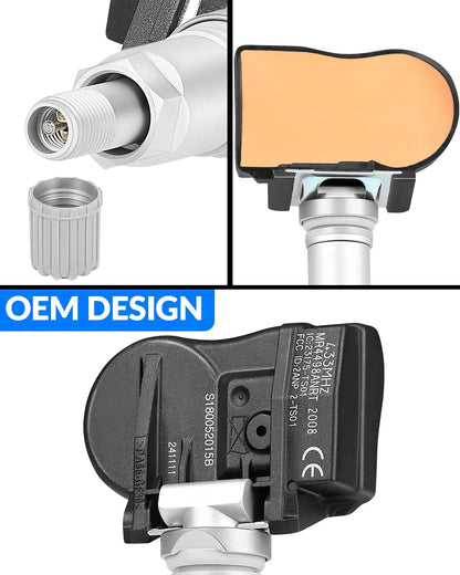 Pre-Programed Tire Pressure Sensor for:-Kia Optima Cadenza Forte Soul for:-Hyundai Accent Elantra Sonata for:-Genesis Coupe 2010-2016 315MHz TPMS Sensor 529332M000 (4 Pcs)