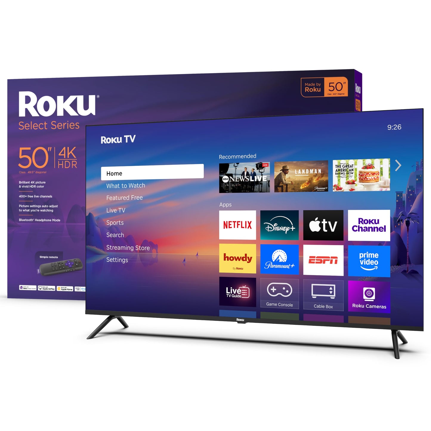 ROKU 50-Inch 4K HDR Smart LED TV with Wi-Fi Streaming