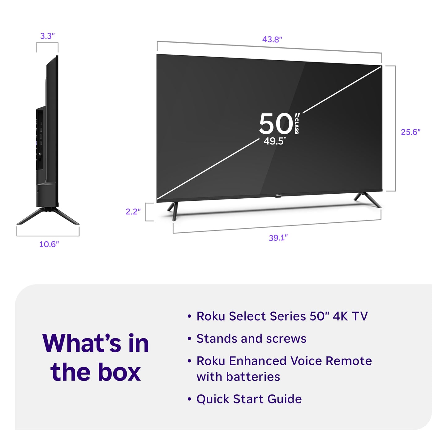 ROKU 50-Inch 4K HDR Smart LED TV with Wi-Fi Streaming