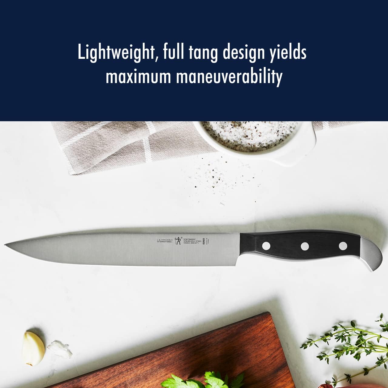 HENCKELS Statement Razor-Sharp 20-Piece Knife Set, Chef, Bread, German Engineered Knife Informed by over 100 Years of Mastery, Brown Block