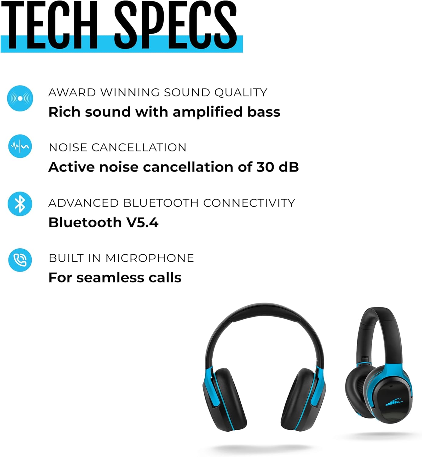 RIPT Ultra Over-Ear Sport Headphones, Active Noise Cancellation and Transparency Mode, 50-Hour Battery Life, 2 Sets of Cushions, Sweat-Proof Silicone and Leatherette, Premium Sound, Waterproof