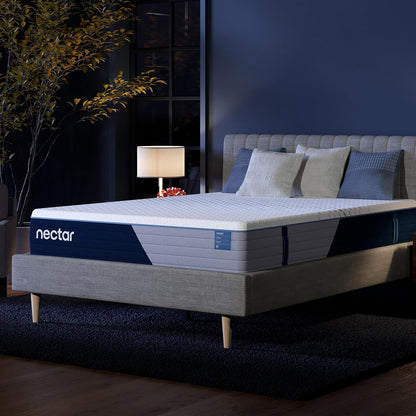 Nectar Classic Hybrid 12” Queen Mattress - Medium Firm - Memory Foam & Innerspring Coils - Cooling Top Layer - Back Pain Relief - Mattress in a Box - 365-Night Trial & Forever Warranty