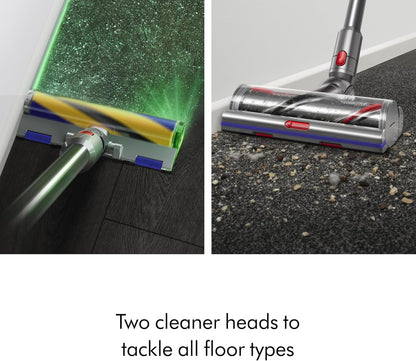 Dyson V15 Detect Plus Cordless Vacuum, Illumination Reveals dust, 240AW, 3 Power Modes, Up to 60 Minutes,² Deep Cleans Hard Floors and Carpets, Detangles pet Hair, Converts to Handheld