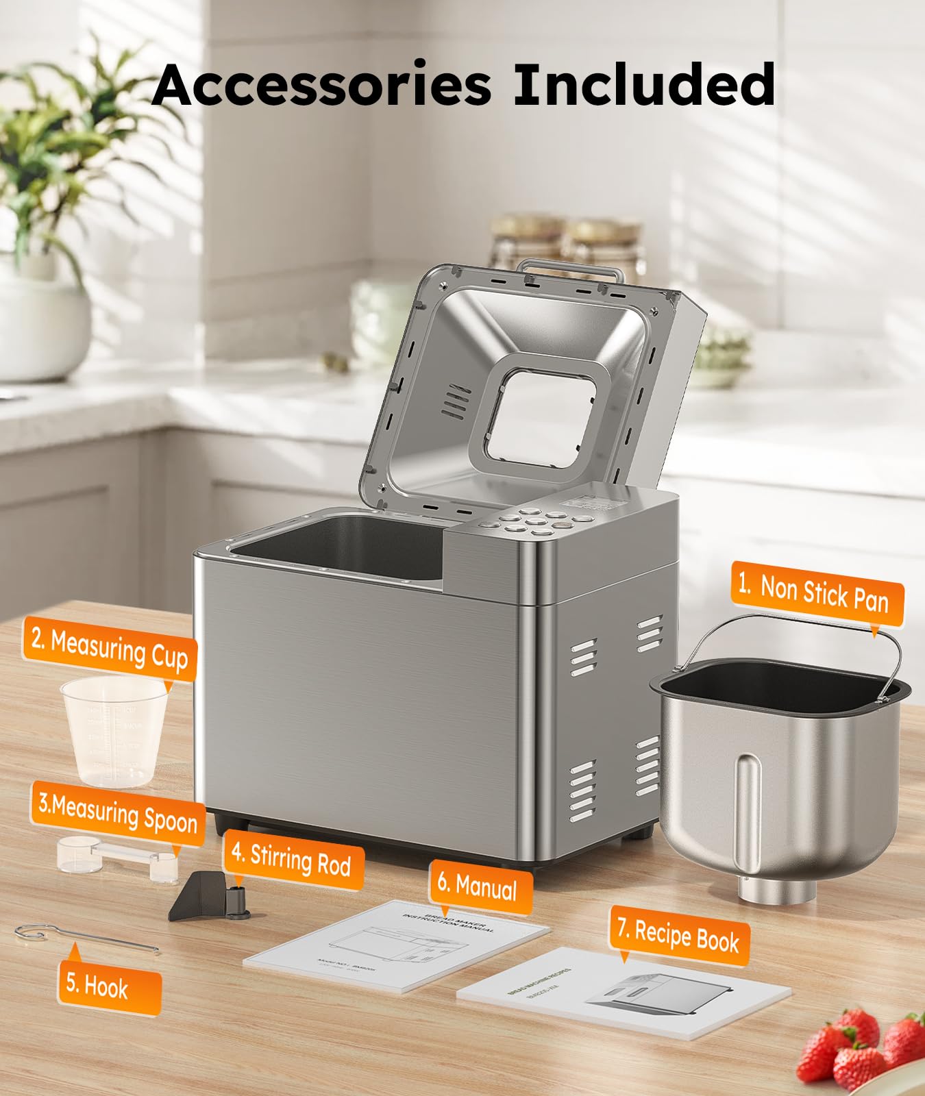 OSIPOTO 2LB Automatic Bread Maker Machine with Timer