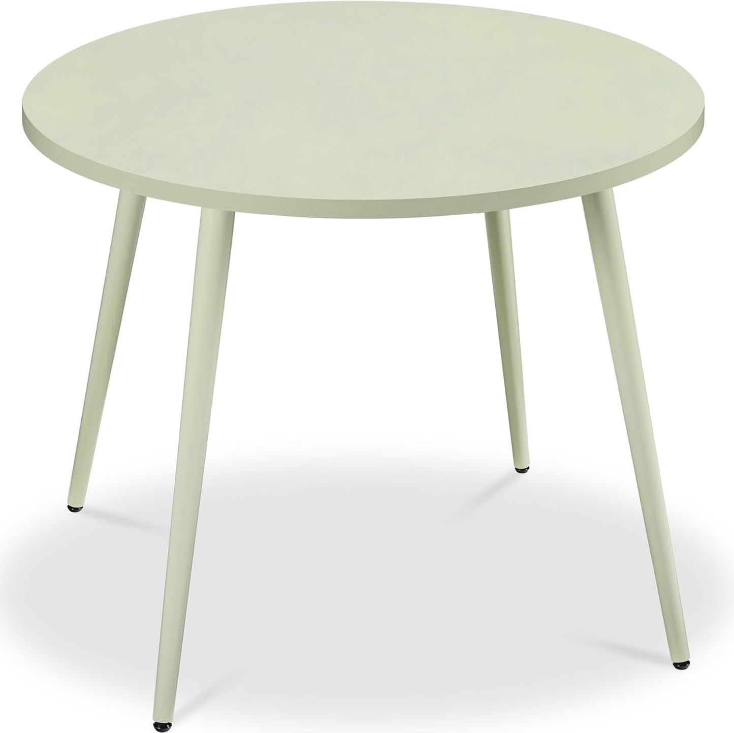 Best Choice Products Round 35.5in Dining Table for 4 w/Sturdy Wood Finish Steel Legs, Mid Century Modern, Space-Saving, Small Space Circle Dinette for Home, Kitchen, Apartment - Sage Green