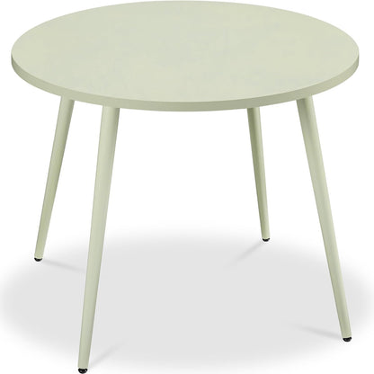 Best Choice Products Round 35.5in Dining Table for 4 w/Sturdy Wood Finish Steel Legs, Mid Century Modern, Space-Saving, Small Space Circle Dinette for Home, Kitchen, Apartment - Sage Green