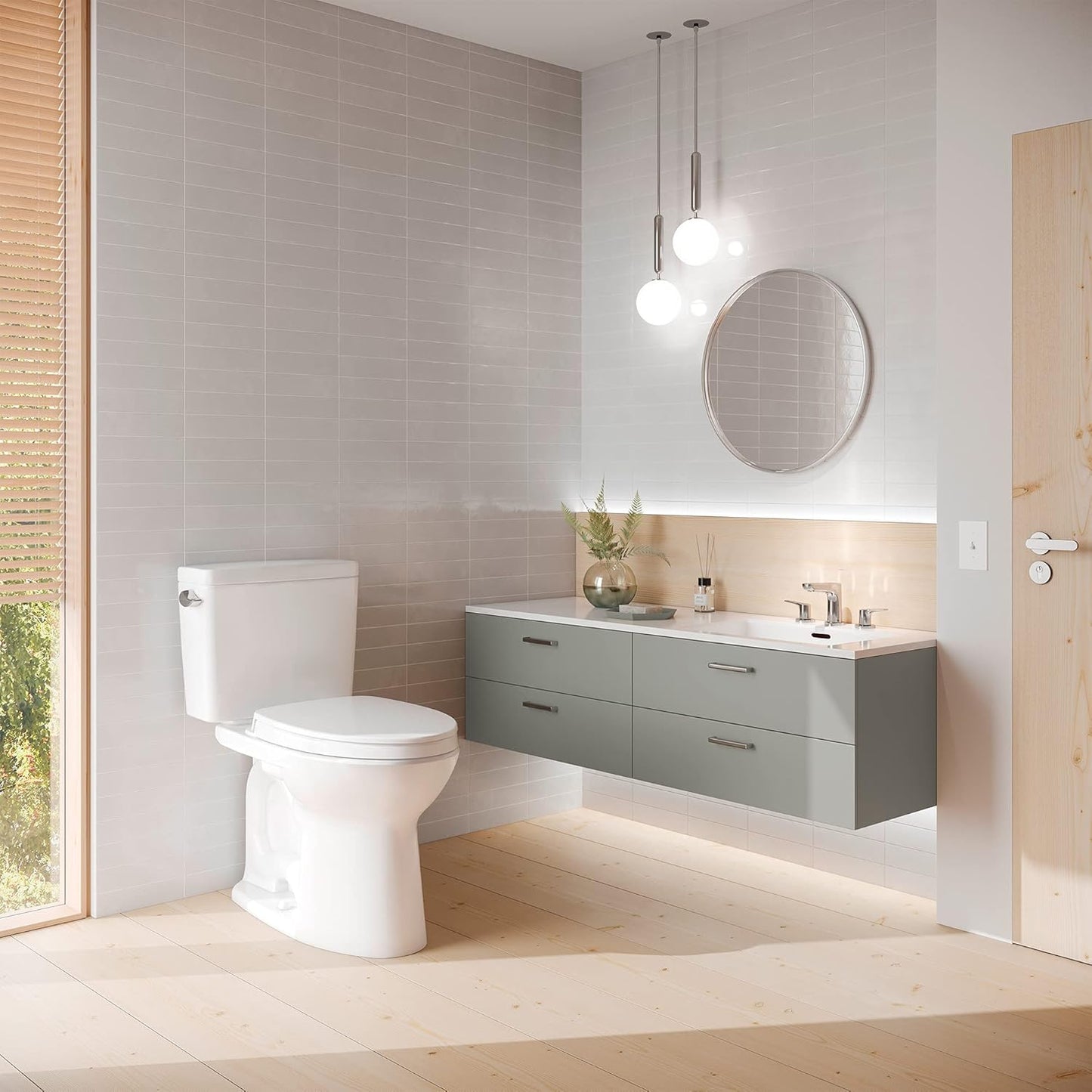 TOTO Drake Two-Piece Elongated 1.6 GPF Universal Height TORNADO FLUSH Toilet with CEFIONTECT, Cotton White - CST776CSFG#01