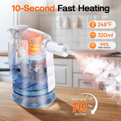 SCRUBWIZ 10-in-1 Steam Cleaner & Mop with Fast Heating