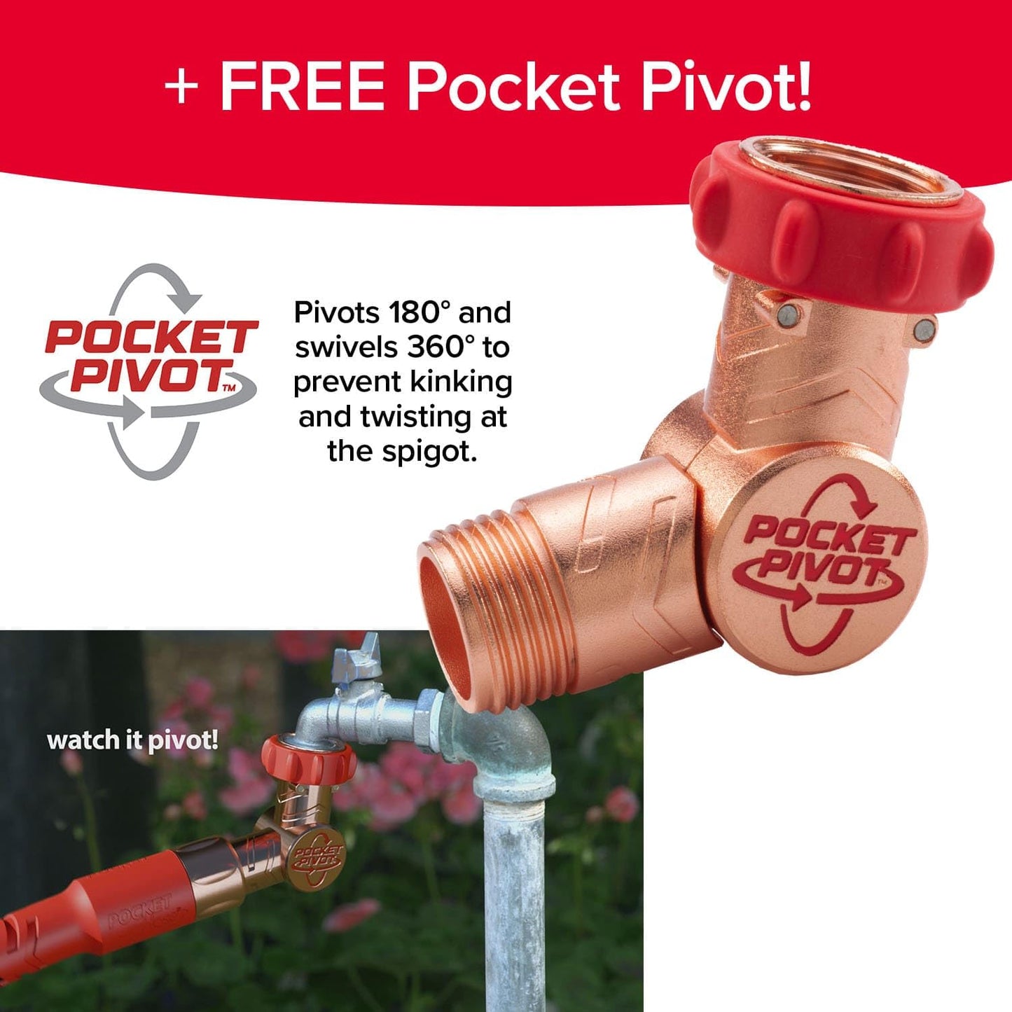 POCKET HOSE 100 FT Expandable Copper Garden Hose - No Kink