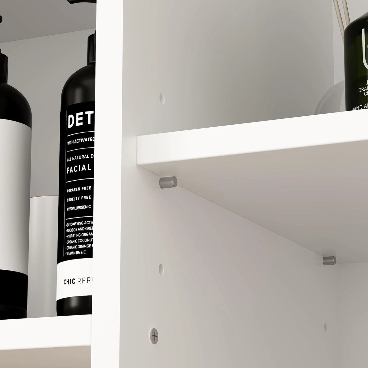 Storage cabinet with laundry basket, display cabinet