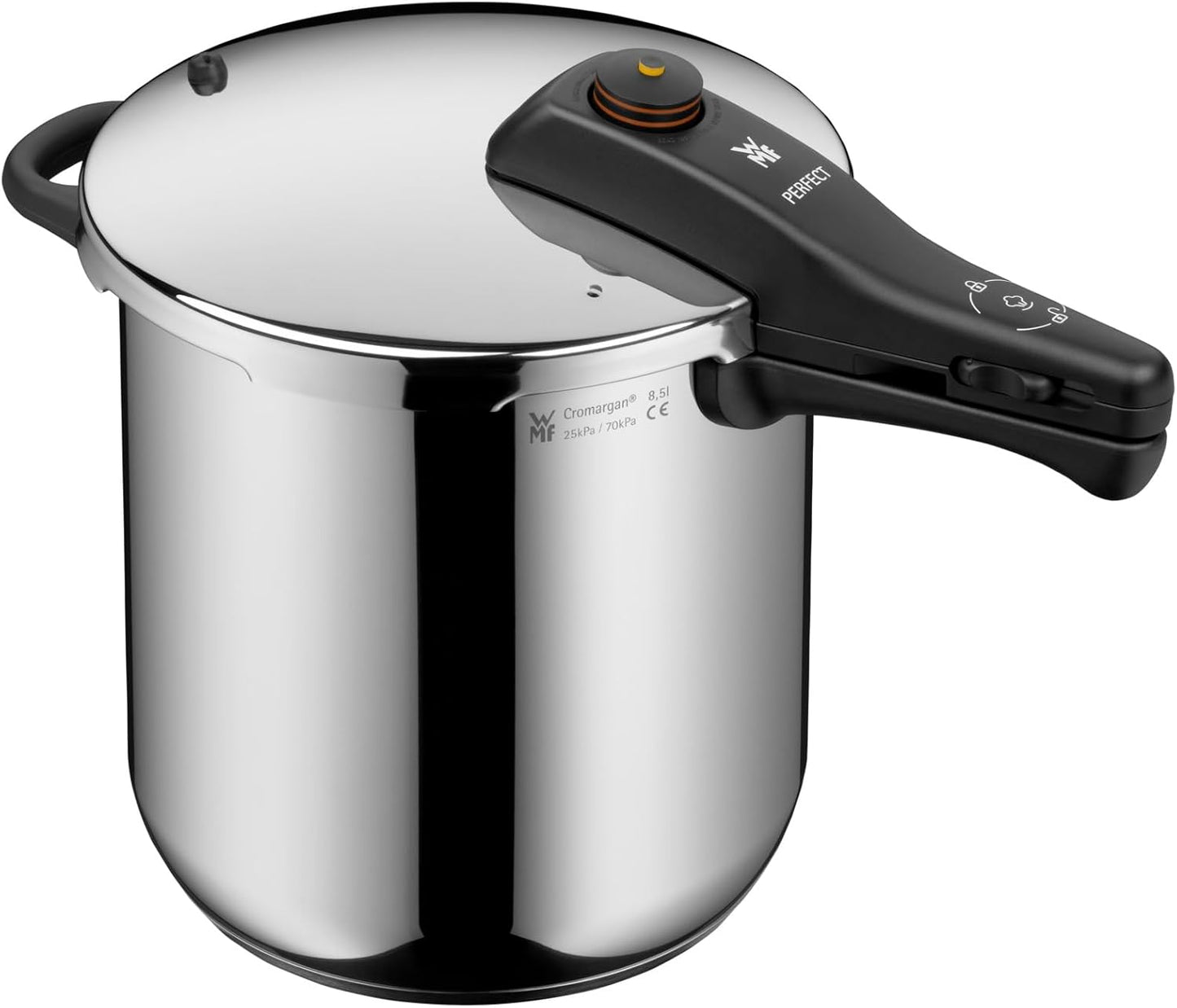 WMF Perfect – Quick Cooker Ø 22 cm Diameter of 8 Litres and a Medium, Cromargan Stainless Steel for Induction