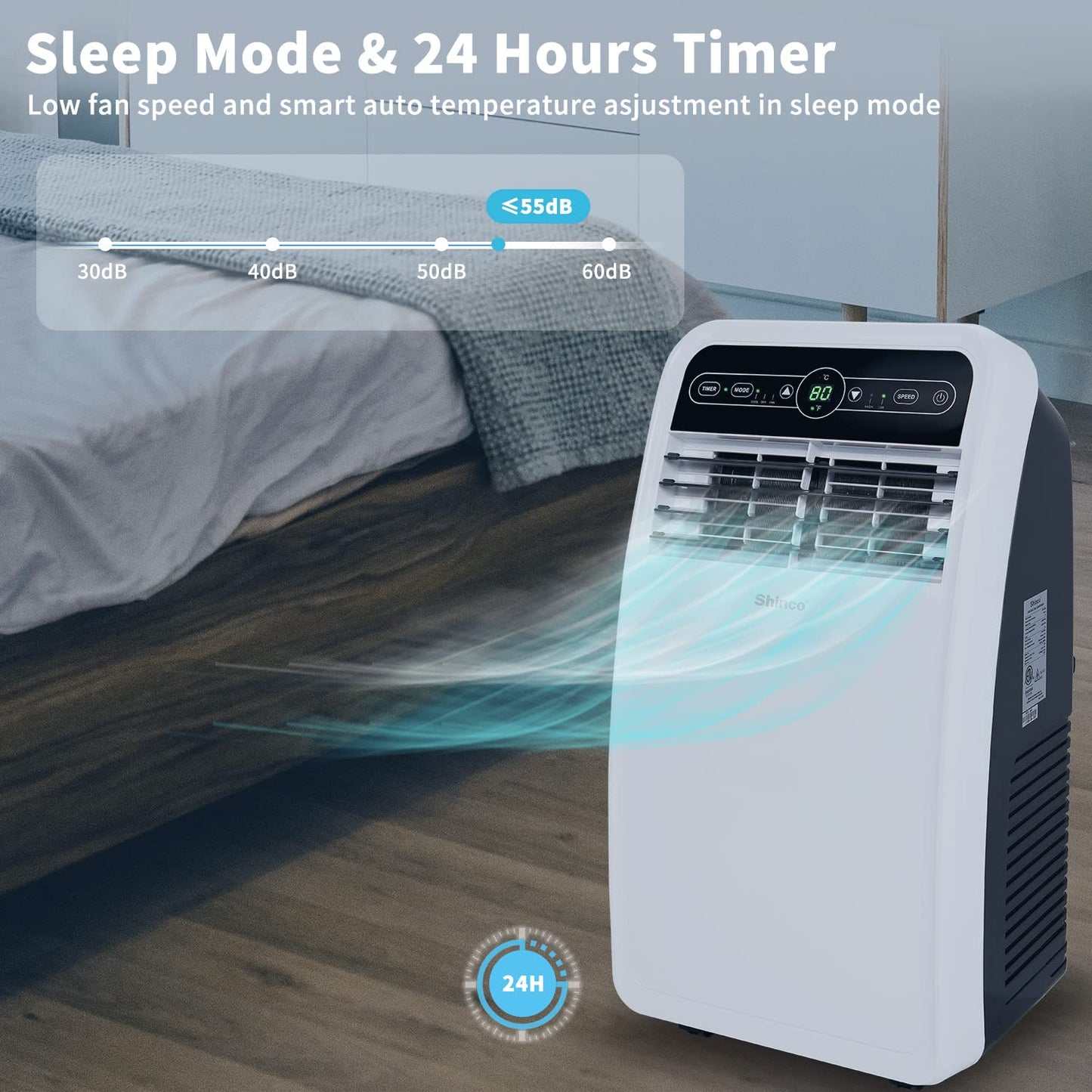 SHINCO 8,000 BTU Portable Air Conditioner for 350 sq.ft