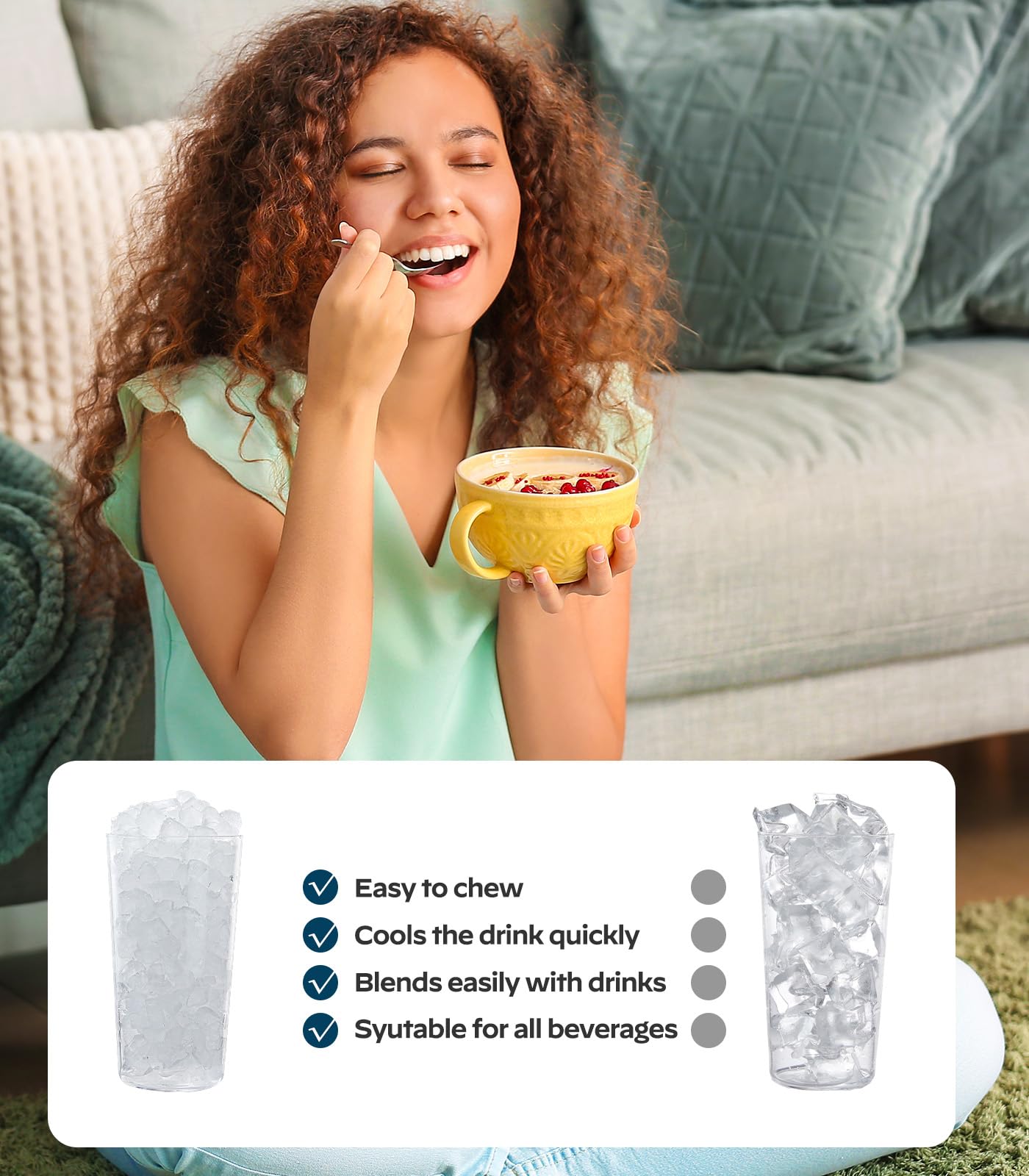 SILONN Nugget Ice Maker Countertop - 33lbs Portable Machine