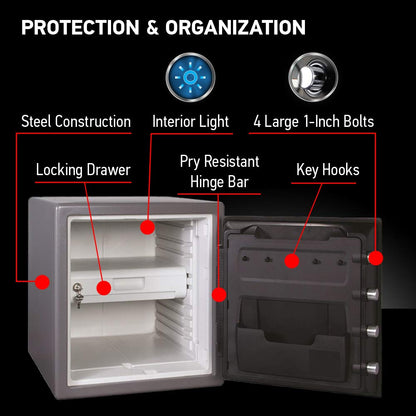 SENTRYSAFE Digital Safe Box - Waterproof & Fireproof Alloy Steel