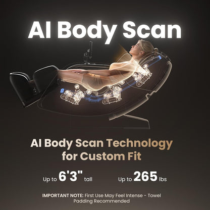 BOB AND BRAD iMaster Pro 4D Full Body Massage Chair, Co-Developed with Physical Therapists, 166° Zero Gravity SL-Track Recliner, Voice Control, Heat, Deep Tissue & Auto-Extend Calf for Tall Users
