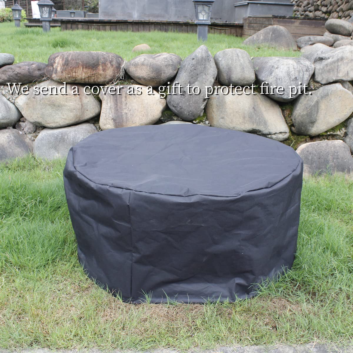 OUTVUE 36 Inch Fire Pit with 2 Grills & Waterproof Cover