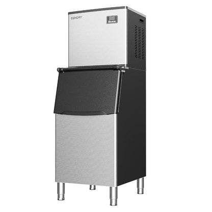 EUHOMY Commercial Ice Maker Machine 400Lbs/24H,ETL Approval, Industrial Ice Machine, 250Lbs Storage, Ice Ready in 11-20min, Stainless Steel Ice Maker for Bar/Cafe/Restaurant/Business