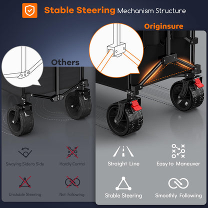 ORIGINSURE 48" Collapsible Wagon Cart - 560lbs Heavy Duty Utility