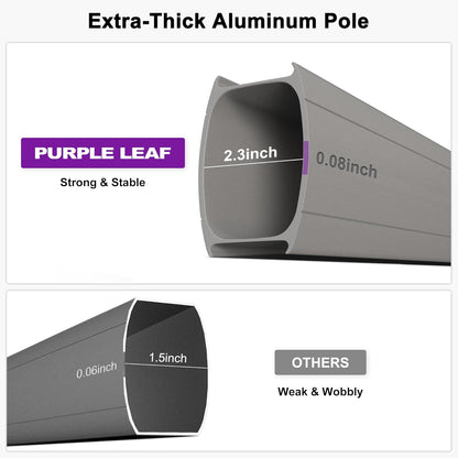 PURPLE LEAF 9' X 11' Patio Umbrella, Rectangle Outdoor Cantilever Umbrella, Aluminum Offset Umbrella with Champagne Frame and 360° Rotation for Pool Deck Garden, Beige